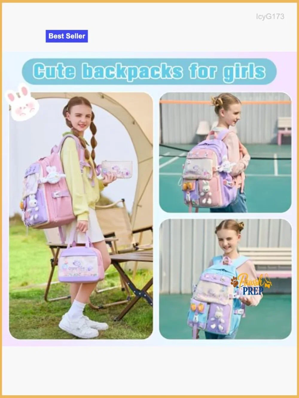 Cute Bookbag Set with Lunch Box and Pencil Case